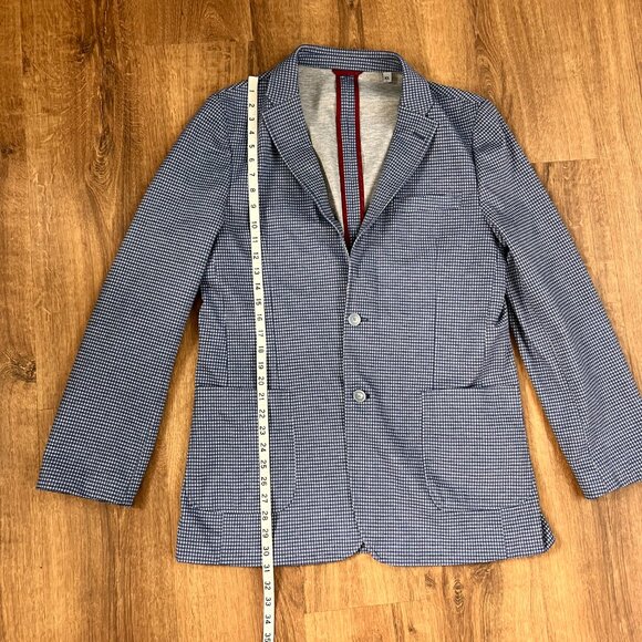 Ben Sherman Blue Gingham Check Plaid Sport Coat Jacket Sz 42L - Picture 8 of 11